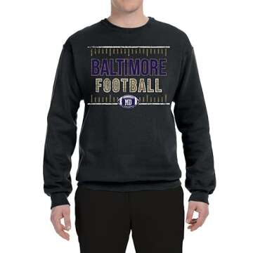 Wild Bobby Baltimore BAL Hometown City Football Fan Pride Sports Unisex Crewneck Sweatshirt, Black, Medium