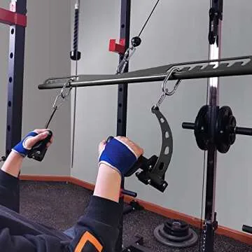 Home Gym Fitness Spreader Bar, Multi-Grip Wide Lat Pull Down Bar, Neutral Grip Handle, Lat Pulldown Attachments Long Bar for Cable Pulley System Machine, T-bar Row Landmine Attachment (SP-B04)