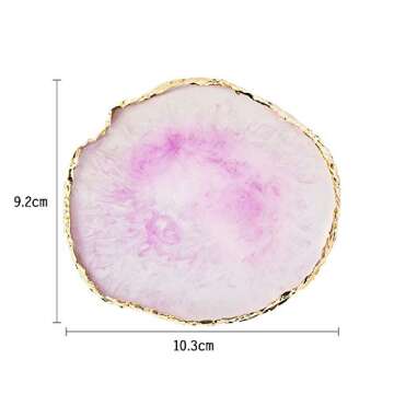 JASSINS Resin Nail Art Palette,Nail Art Painting Mixed Color Palette Gold Edge Nail Gel Color Makeup Display Board (Purple)