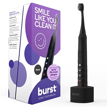 BURST Original Sonic Electric Toothbrush for Adults - Soft Bristle Toothbrush for Deep Clean, Stain ...