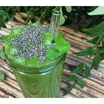 ALINK Clear Straight Glass Drinking Straws, 9" x 10 mm Reusable Smoothie Straws, Set of 4 with Cleaning Brush