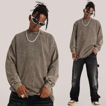 Weetiotio Oversized Crew Neck Sweatshirt Casual Long Sleeve Tee Shirt for Women