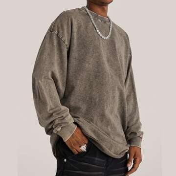 Weetiotio Oversized Crew Neck Sweatshirt Long Sleeve T-shirt