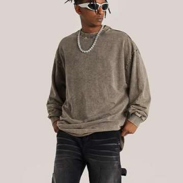 Weetiotio Oversized Crew Neck Sweatshirt Long Sleeve T-shirt