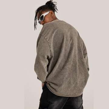 Weetiotio Oversized Crew Neck Sweatshirt Long Sleeve T-shirt