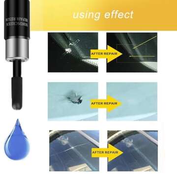 FORLUCIX Windshield Repair Kit, 4 PCS Windshield Crack Repair Kit, Windshield Repair Kit for Chips and Cracks, Windshield Chip Repair Kit Quick Fix for Chips, Cracks, Star-Shaped Crack