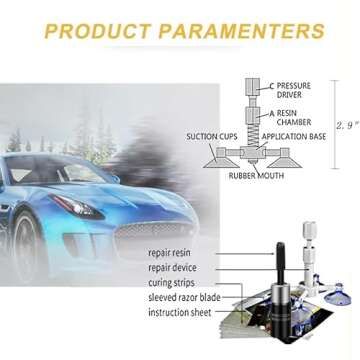 FORLUCIX Windshield Repair Kit, 4 PCS Windshield Crack Repair Kit, Windshield Repair Kit for Chips and Cracks, Windshield Chip Repair Kit Quick Fix for Chips, Cracks, Star-Shaped Crack