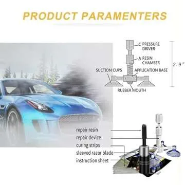 FORLUCIX Windshield Repair Kit, 4 PCS Windshield Crack Repair Kit, Windshield Repair Kit for Chips and Cracks, Windshield Chip Repair Kit Quick Fix for Chips, Cracks, Star-Shaped Crack