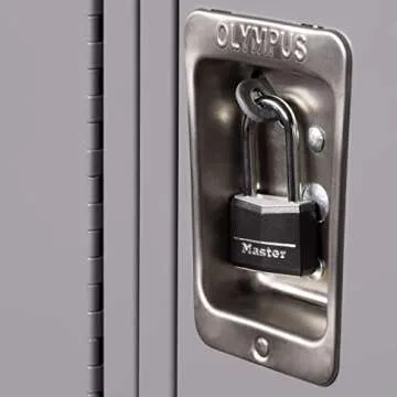 Master Lock Black Covered Aluminum Lock, Gym Locker Lock with Key, Outdoor Padlock with Long Shackle for Gates, Fences, Toolboxes, and More,141DLF