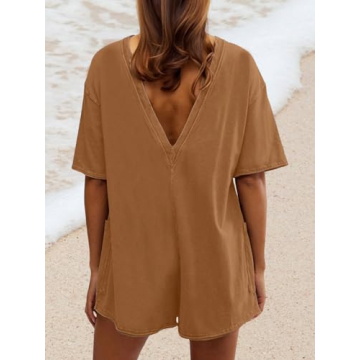 AnotherChill Womens Athletic Romper Backless Comfortable Activewear