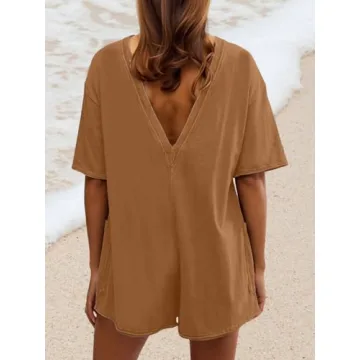 AnotherChill Womens Athletic Romper Backless Comfortable Activewear