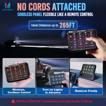 MICTUNING P1s Wireless 12 Gang Switch Panel - Remote Control & More