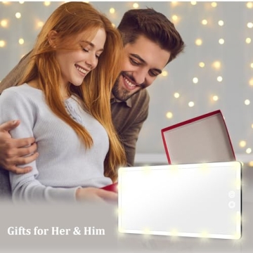 saiggnyy Led Car Sun Visor Vanity Mirror, Upgraded Car Mirror with Lights,Large Dimmable Light up Vanity Makeup Mirror for Car,Rechargeable Universal Rear View Mirror for Car Visor