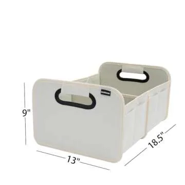 Austoces Car Trunk Organizer - Collapsible Storage Bin for SUVs/Sedans in Beige