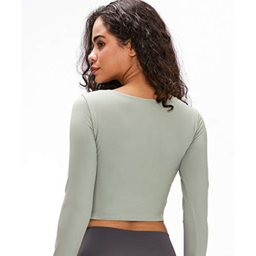 Zerlar Workout Crop Top with Built-in Sports Bra