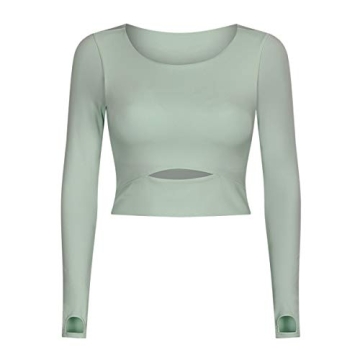 Zerlar Workout Crop Top with Built-in Sports Bra