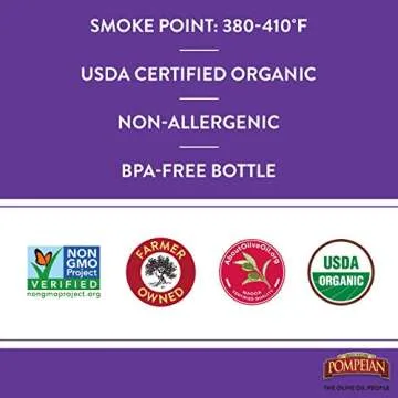 Pompeian USDA Organic Robust Extra Virgin Olive Oil, First Cold Pressed, Full-Bodied Flavor, Perfect for Salad Dressings & Marinades, 16 FL. OZ.
