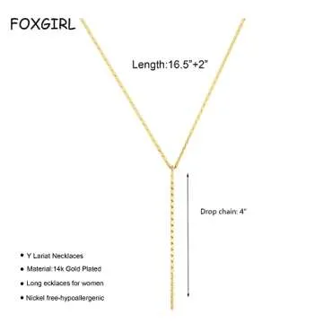 Trendy Lariat Y Gold Necklace for Women - Foxgirl