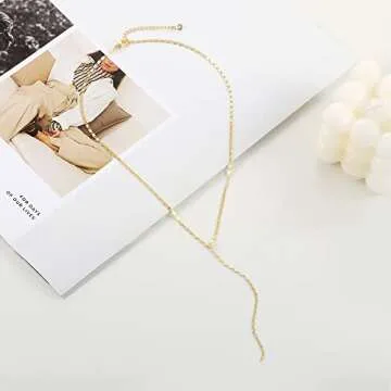 Trendy Lariat Y Gold Necklace for Women - Foxgirl