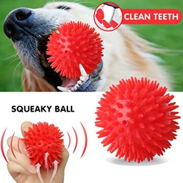 DKING 3-Pack Plush Squeaky Dog Balls for Small Dogs