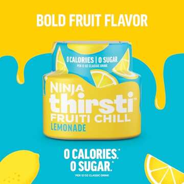 Ninja Thirsti Flavored Water Drops, FRUITI CHILL Lemonade, Bold Fruit Flavor, Sparkling or Still, Ze...