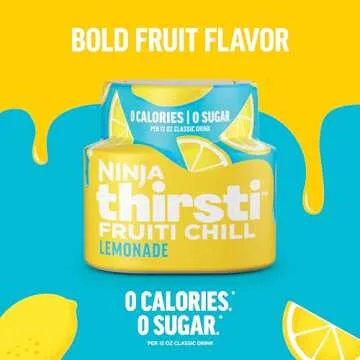Ninja Thirsti Flavored Water Drops, FRUITI CHILL Lemonade, Bold Fruit Flavor, Sparkling or Still, Ze...