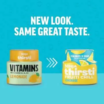 Ninja Thirsti Flavored Water Drops, FRUITI CHILL Lemonade, Bold Fruit Flavor, Sparkling or Still, Zero Calories, Zero Sugar, Makes 17, 12oz drinks, 3 Pack, WCFLMNDAM