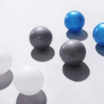 PlayMaty Pearl-Colored Balls-100pcs Soft Plastic Pit Balls for Kids Swimming Pool Toy Balls for Children Playhouse Birthday Party Decoration with Bags(100 Balls) (Φ2.16'', Cool Spacy Blue)