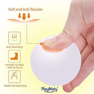 PlayMaty Pearl-Colored Balls-100pcs Soft Plastic Pit Balls for Kids Swimming Pool Toy Balls for Children Playhouse Birthday Party Decoration with Bags(100 Balls) (Φ2.16'', Cool Spacy Blue)