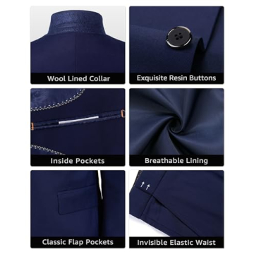 YND Men's Slim Fit 2 Piece Suit with Tie