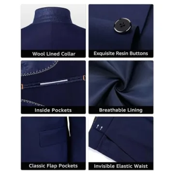 YND Men's Slim Fit 2 Piece Suit with Tie