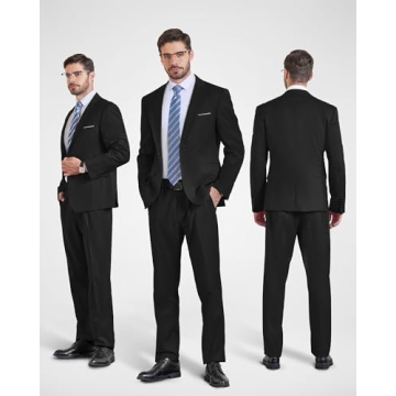 YND Men's Slim Fit 2 Piece Suit with Tie
