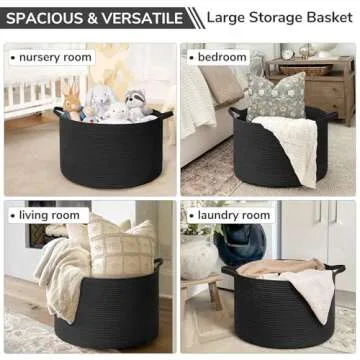 INDRESSME XXXLarge Cotton Rope Basket
