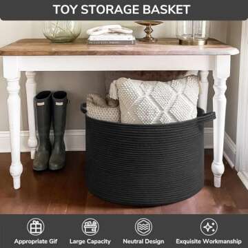 INDRESSME XXXLarge Cotton Rope Basket