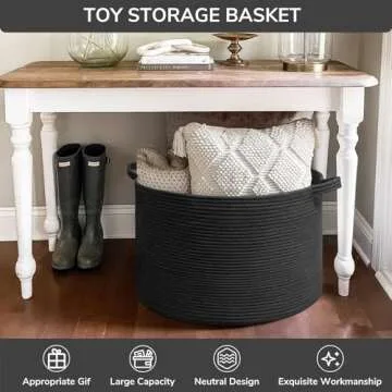 INDRESSME XXXLarge Cotton Rope Basket