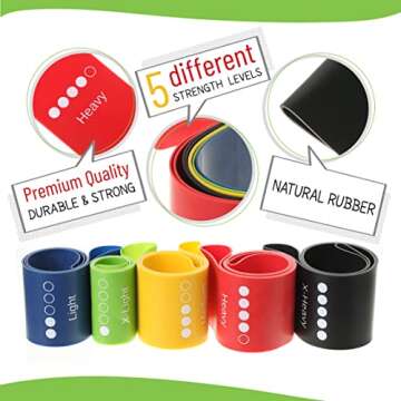 Mr. Pen- Resistance Bands, Pack of 5 Different Resistance Levels, Exercise Bands Resistance, Bands for Working Out, Workout Bands Resistance, Elastic Bands for Exercise, Fitness Bands, Stretch Bands