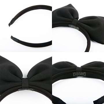 HoveBeaty Hair Band Bow Headbands Headdress for Women and Girls, Perfect Hair Accessories for Party and Cosplay (Black)