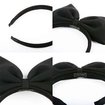 HoveBeaty Hair Band Bow Headbands Headdress for Women and Girls, Perfect Hair Accessories for Party and Cosplay (Black)