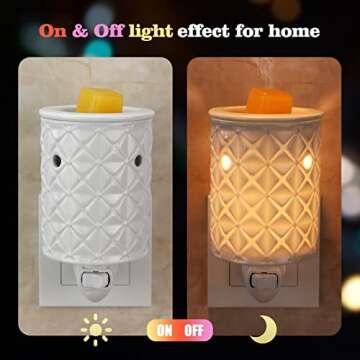 STAR MOON Ceramic Wax Melt Warmer, Plug in Wax Warmer for Scented Wax, Scentsy Wax Warmer for Fragrance Oil, Night Light Wax Burner Decoration with Two Bulbs