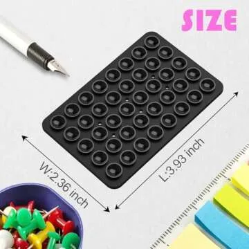 Double Sided Silicone Suction Phone Holder Mount, Silicon Phone Accessory for iPhone and Android, Hands-Free Mirror Shower Phone Holder, TikTok Videos and Selfies (Black, 1PCS)