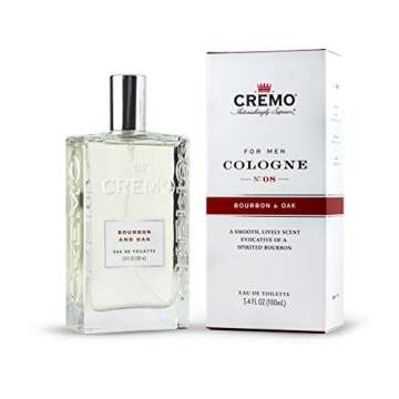 Cremo Cologne for Men - Bourbon & Oak Mens Cologne Spray - A Sophisticated Blend of Distiller’s Spice, Fine Bourbon and White Oak, Fragrances For Men, 3.4 Fl Oz
