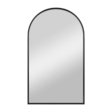 MCS Master & Co. Modern Metal Large Wall Mirror, Minimalist Home Decor Arch Mirror for Living Room, ...
