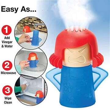 GB Quality Angry Mama Microwave Oven Cleaner Kitchen Gadget Water and Vinegar Cleaning Angry Mom Hig...