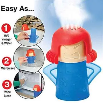 GB Quality Angry Mama Microwave Oven Cleaner Kitchen Gadget Water and Vinegar Cleaning Angry Mom Hig...