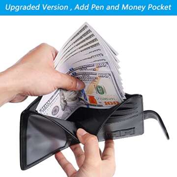 Passport and Vaccine Card Holder Combo Passport Holder Cover Case Travel Wallet Vaccination Card Protector (111#Black)