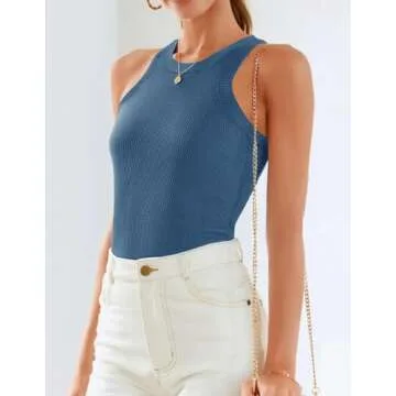 ZESICA Women's Summer Sleeveless Tank Tops | Ribbed & Stylish