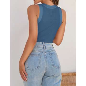 ZESICA Women's Summer Sleeveless Tank Tops | Ribbed & Stylish