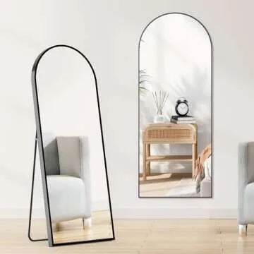 Elegant Full Length Mirror - Sweetcrispy 64"x21" Arched Design