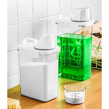 2 Pack Laundry Detergent Dispenser Set with Labels for Organization