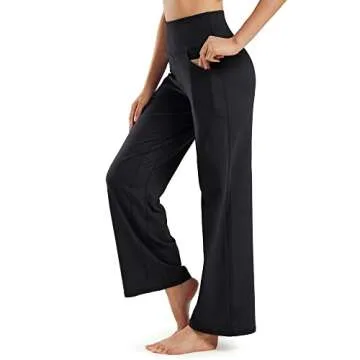 Promover Women’s Wide Leg Pants - Versatile Stretchy Slacks with Pockets